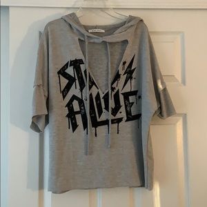 Lounge short sleeve sweat shirt top